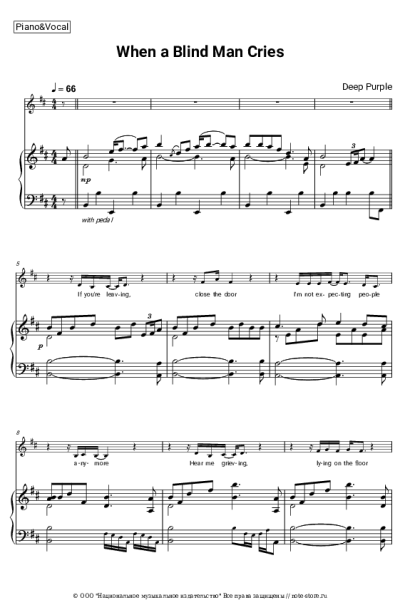 Ноты, аккорды Deep Purple - When a Blind Man Cries