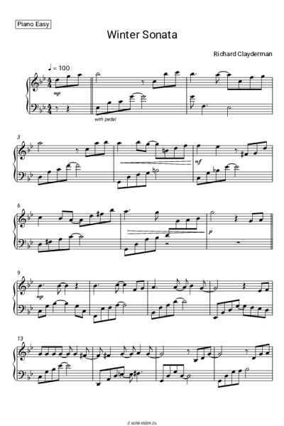 Ноты, аккорды Richard Clayderman - Winter Sonata