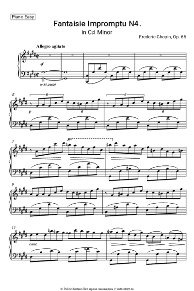 Ноты, аккорды Фридерик Шопен - Фантазия-экспромт, оп. 66