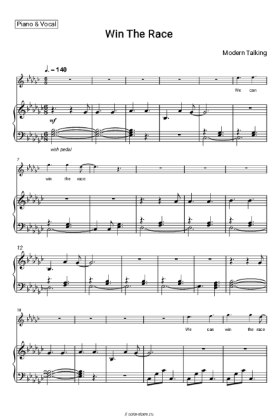 Ноты, аккорды Modern Talking - Win The Race