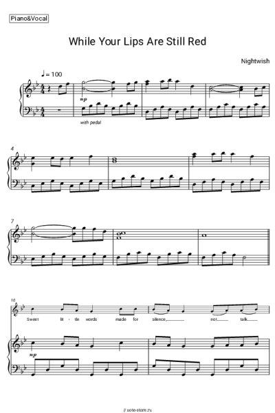 Ноты, аккорды Nightwish - While Your Lips Are Still Red