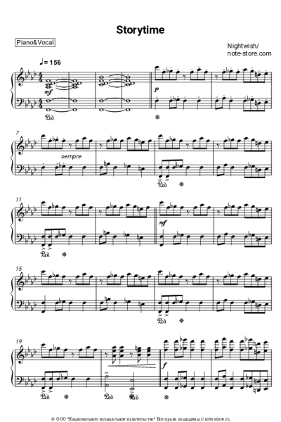 Ноты, аккорды Nightwish - Storytime