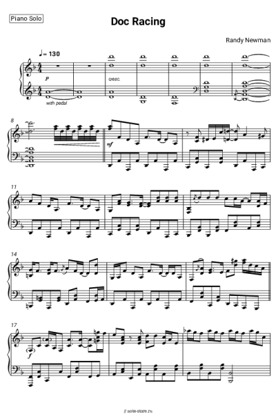 Ноты, аккорды Randy Newman - Doc Racing