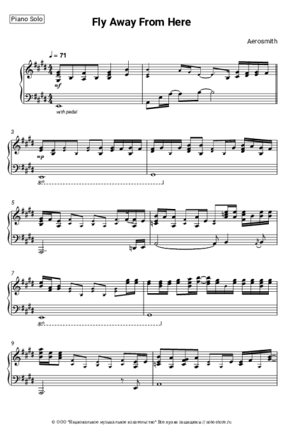 Ноты, аккорды Aerosmith - Fly Away From Here