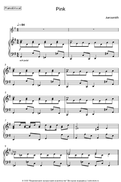 Ноты, аккорды Aerosmith - Pink