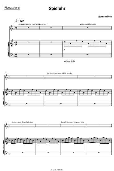 Ноты, аккорды Rammstein - Spieluhr