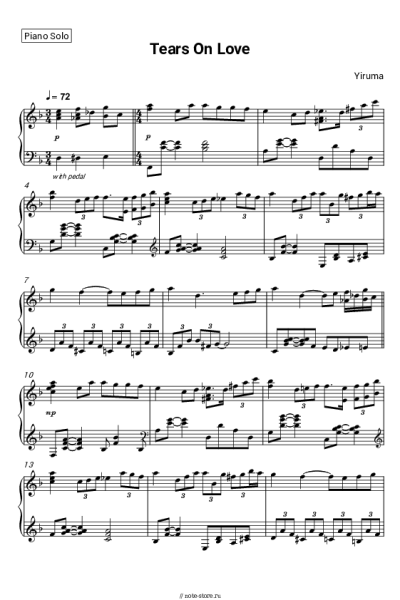 Ноты, аккорды Yiruma - Tears On Love