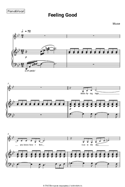 Ноты, аккорды Muse - Feeling Good
