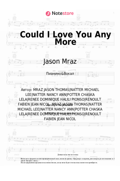 Ноты, аккорды Jason Mraz, Renee Dominique - Could I Love You Any More