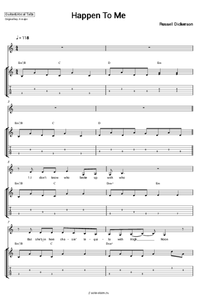 Ноты, аккорды Russell Dickerson - Happen To Me