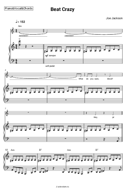 Ноты, аккорды Joe Jackson - Beat Crazy