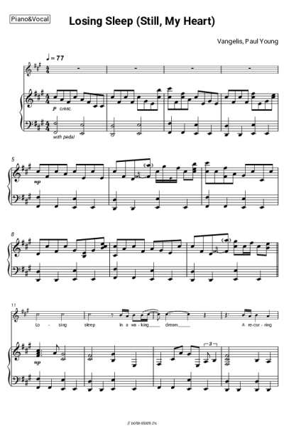 undefined Vangelis, Paul Young - Losing Sleep (Still, My Heart)
