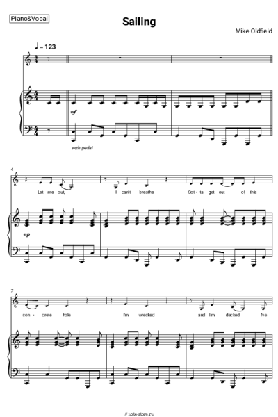 Ноты, аккорды Mike Oldfield - Sailing
