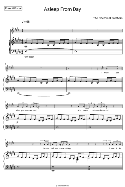 Ноты, аккорды The Chemical Brothers - Asleep from Day