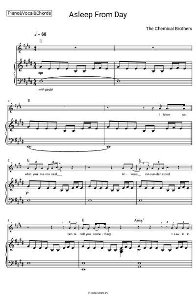 Ноты, аккорды The Chemical Brothers - Asleep from Day