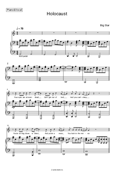 Ноты, аккорды Big Star - Holocaust
