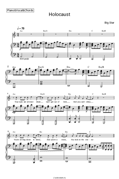 Ноты, аккорды Big Star - Holocaust
