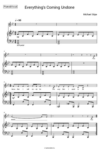 Ноты, аккорды Michael Stipe - Everything's Coming Undone
