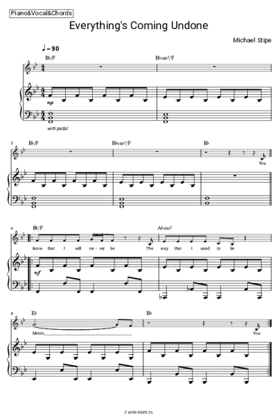 Ноты, аккорды Michael Stipe - Everything's Coming Undone