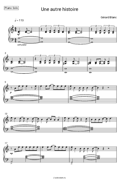 Ноты, аккорды Gérard Blanc - Une autre histoire