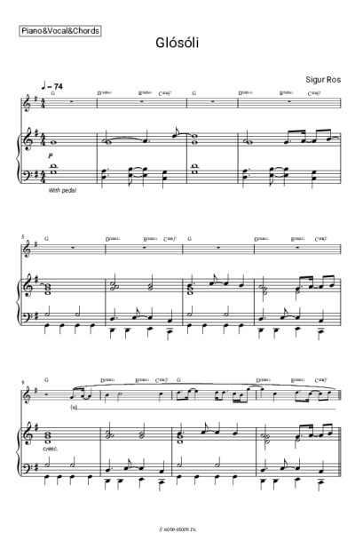 Ноты, аккорды Sigur Rós - Glósóli