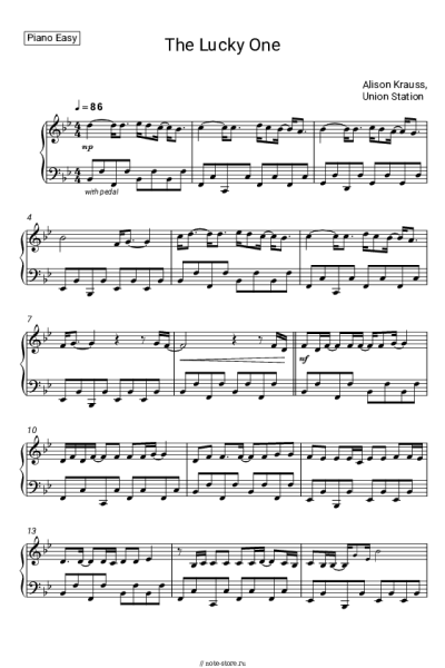 Ноты, аккорды Alison Krauss & Union Station - The Lucky One