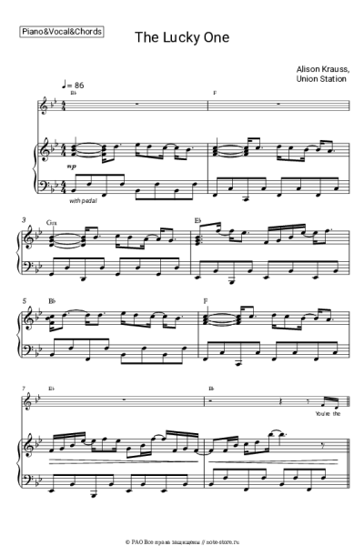 Ноты, аккорды Alison Krauss & Union Station - The Lucky One