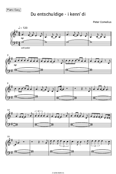 Ноты, аккорды Peter Cornelius - Du entschuldige - i kenn’ di