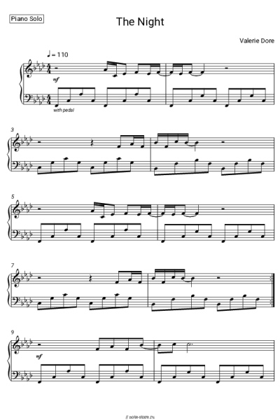 Ноты, аккорды Valerie Dore - The Night
