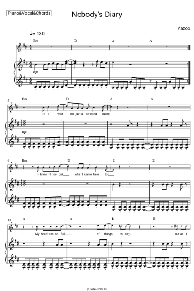 undefined Yazoo - Nobody's Diary