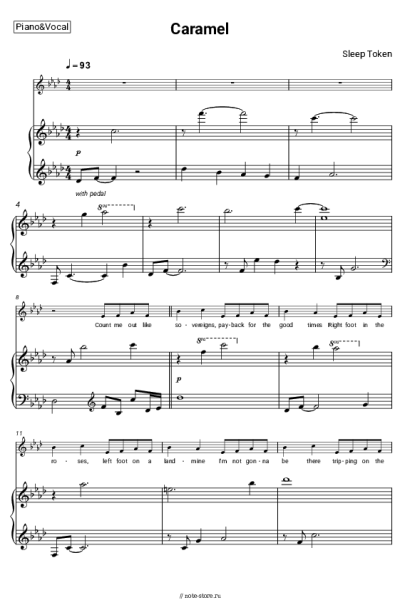 Ноты, аккорды Sleep Token - Caramel