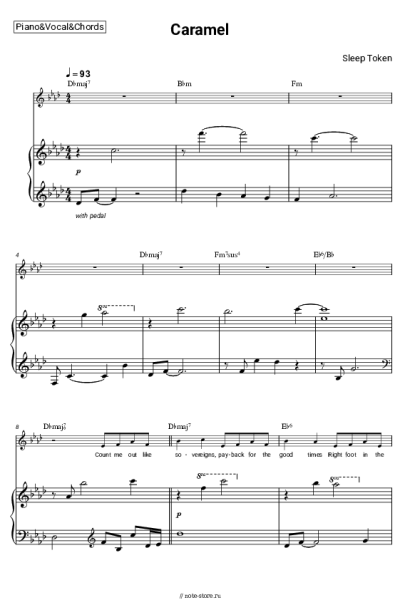 Ноты, аккорды Sleep Token - Caramel