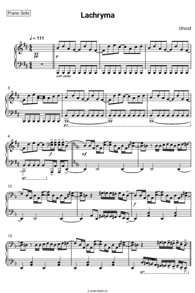 Ноты, аккорды Ghost - Lachryma