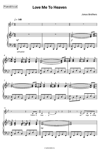 Ноты, аккорды Jonas Brothers - Love Me To Heaven