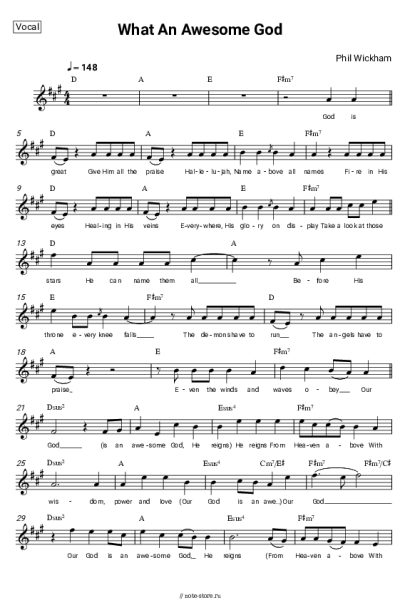 Ноты, аккорды Phil Wickham - What An Awesome God