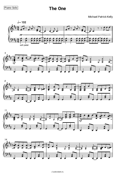 Ноты, аккорды Michael Patrick Kelly - The One