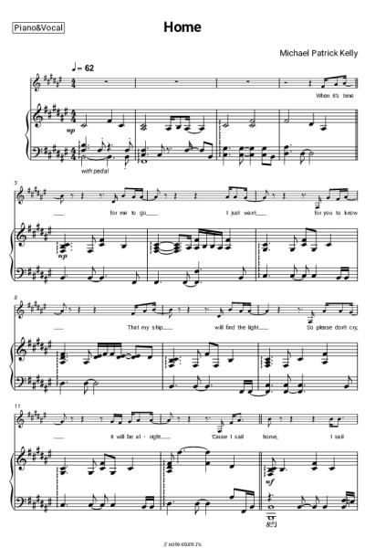 Ноты, аккорды Michael Patrick Kelly - Home