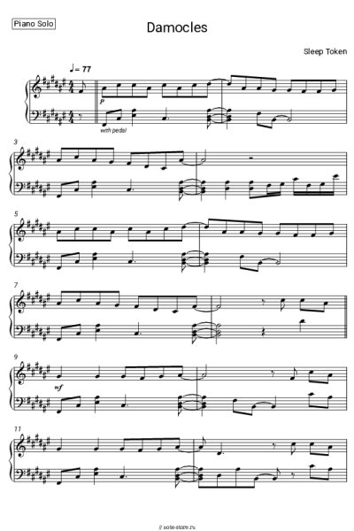 Ноты, аккорды Sleep Token - Damocles