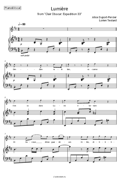 Ноты, аккорды Lorien Testard, Alice Duport-Percier - Lumière