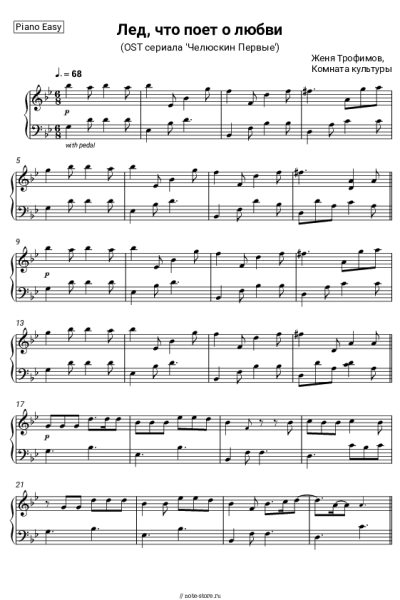 Ноты, аккорды Женя Трофимов, Комната культуры - Лед, что поет о любви (OST сериала 'Челюскин Первые')