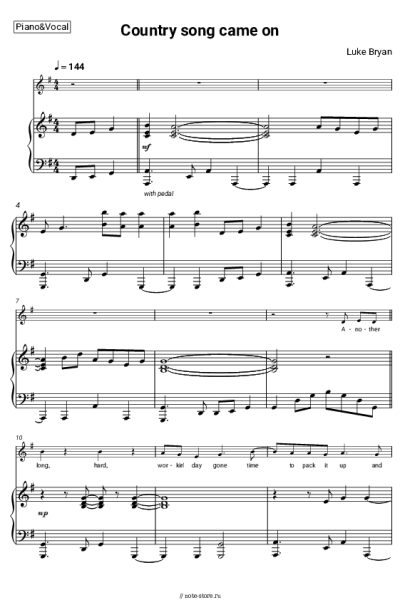 Ноты, аккорды Luke Bryan - Country song came on