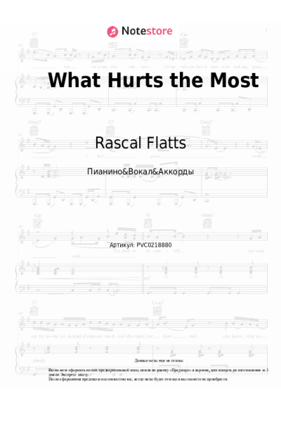 Ноты, аккорды Backstreet Boys, Rascal Flatts - What Hurts the Most