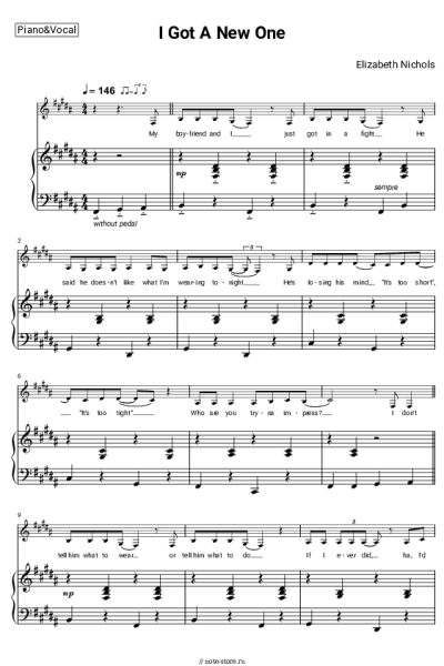 Ноты, аккорды Elizabeth Nichols - I Got A New One
