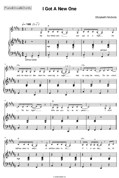 Ноты, аккорды Elizabeth Nichols - I Got A New One