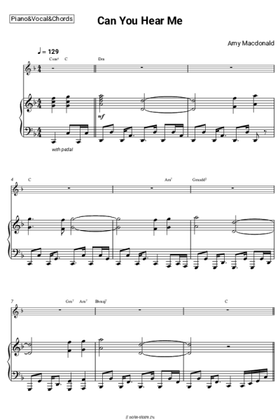 Ноты, аккорды Amy Macdonald - Can You Hear Me