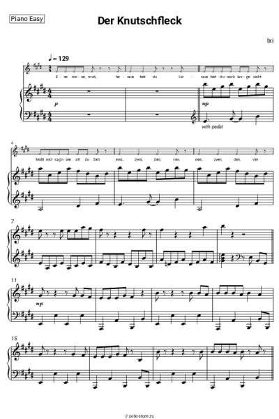 Ноты, аккорды Ixi - Der Knutschfleck