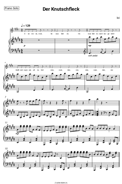 Ноты, аккорды Ixi - Der Knutschfleck