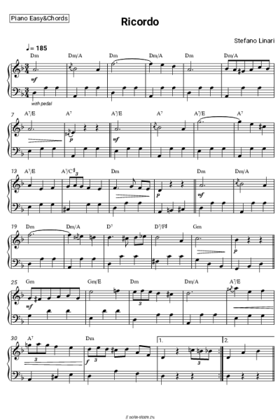 Ноты, аккорды Stefano Linari - Ricordo