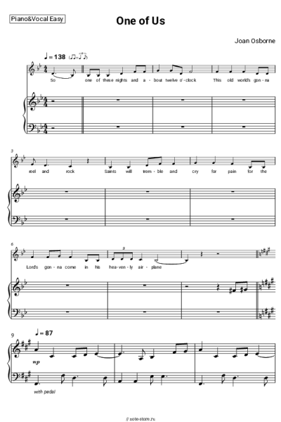 Ноты, аккорды Joan Osborne - One of Us