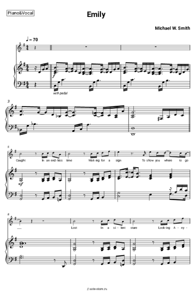 Ноты, аккорды Michael W. Smith - Emily